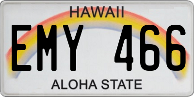 HI license plate EMY466