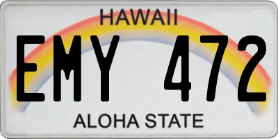 HI license plate EMY472