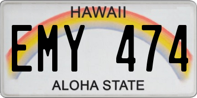 HI license plate EMY474