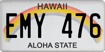 HI license plate EMY476