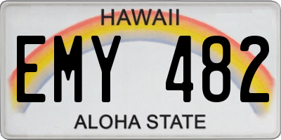 HI license plate EMY482