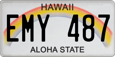 HI license plate EMY487