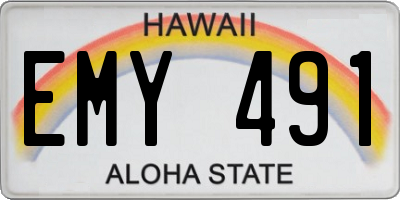 HI license plate EMY491