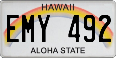 HI license plate EMY492