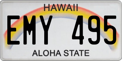 HI license plate EMY495