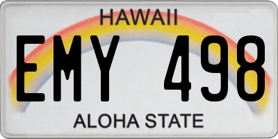 HI license plate EMY498