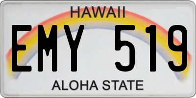 HI license plate EMY519
