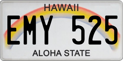 HI license plate EMY525