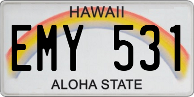 HI license plate EMY531