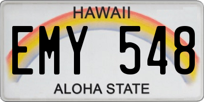 HI license plate EMY548