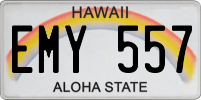 HI license plate EMY557