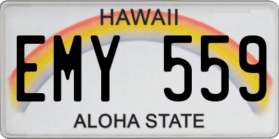 HI license plate EMY559