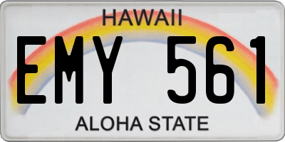 HI license plate EMY561