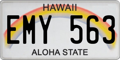 HI license plate EMY563