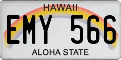 HI license plate EMY566
