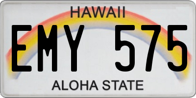 HI license plate EMY575