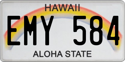 HI license plate EMY584