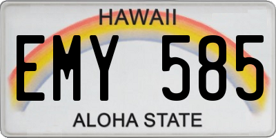 HI license plate EMY585