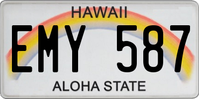 HI license plate EMY587