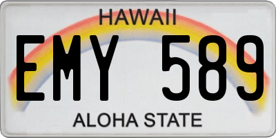 HI license plate EMY589