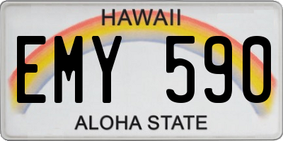 HI license plate EMY590