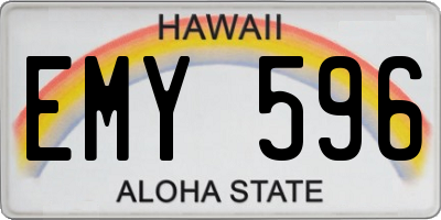 HI license plate EMY596