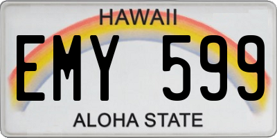 HI license plate EMY599