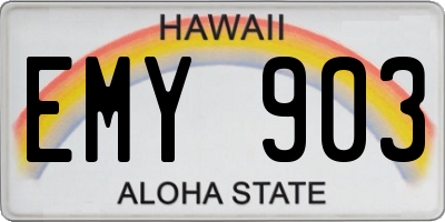 HI license plate EMY903