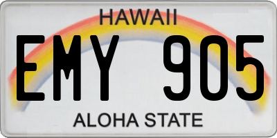 HI license plate EMY905