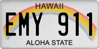 HI license plate EMY911