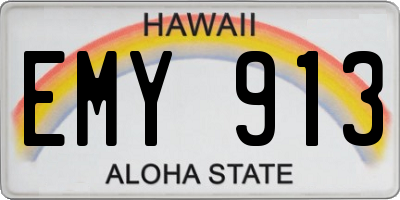 HI license plate EMY913