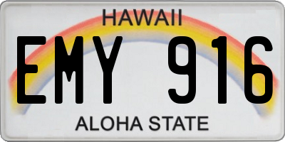 HI license plate EMY916