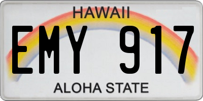 HI license plate EMY917