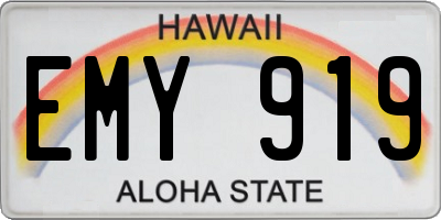 HI license plate EMY919
