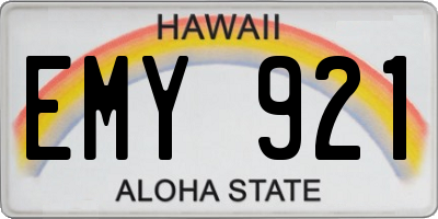 HI license plate EMY921