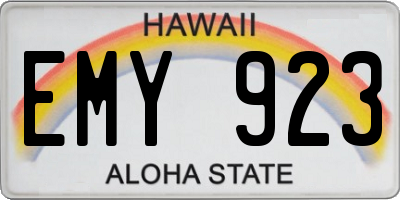 HI license plate EMY923