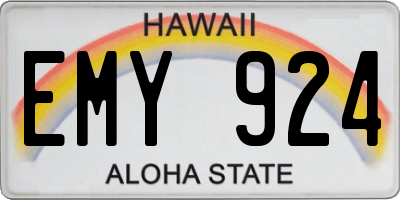 HI license plate EMY924
