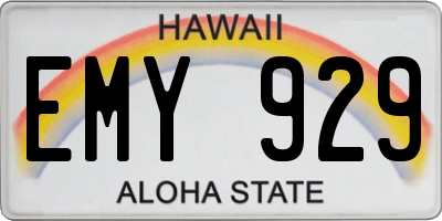 HI license plate EMY929