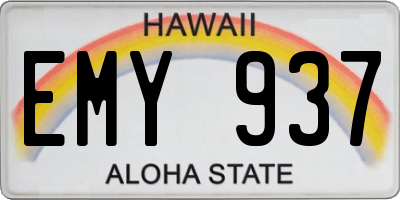 HI license plate EMY937