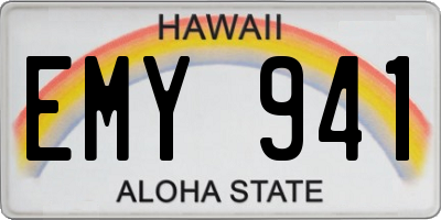 HI license plate EMY941