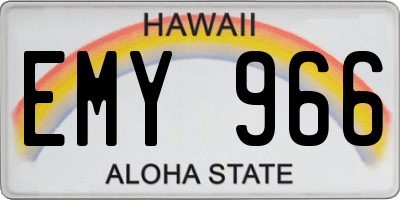 HI license plate EMY966