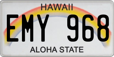 HI license plate EMY968
