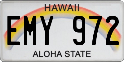 HI license plate EMY972