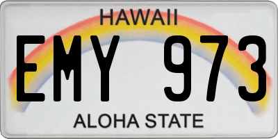 HI license plate EMY973