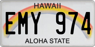HI license plate EMY974