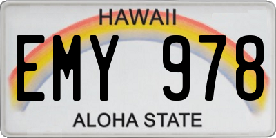 HI license plate EMY978