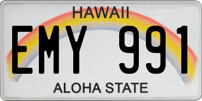 HI license plate EMY991