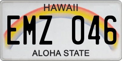 HI license plate EMZ046