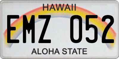 HI license plate EMZ052