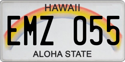 HI license plate EMZ055